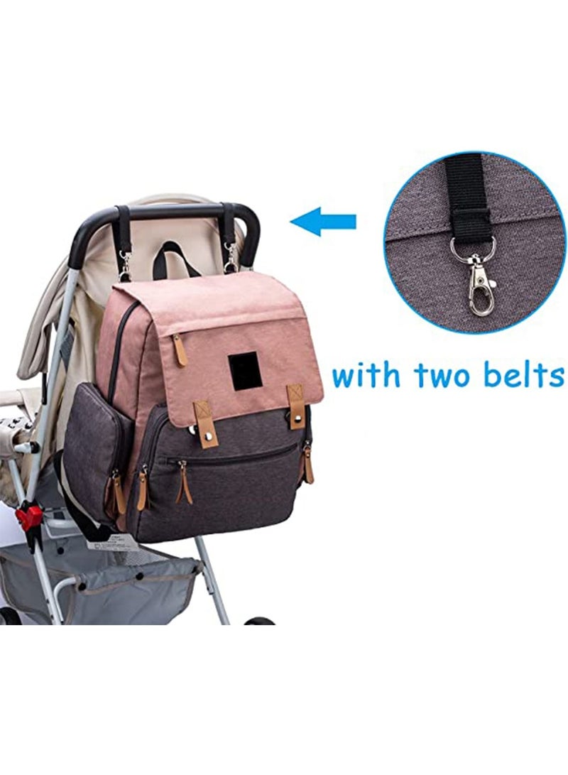 GT-Wheel Diaper Backpack, Waterproof Canvas Baby Bag with Insulated Pockets Stroller Straps Changing Pad - Image 3