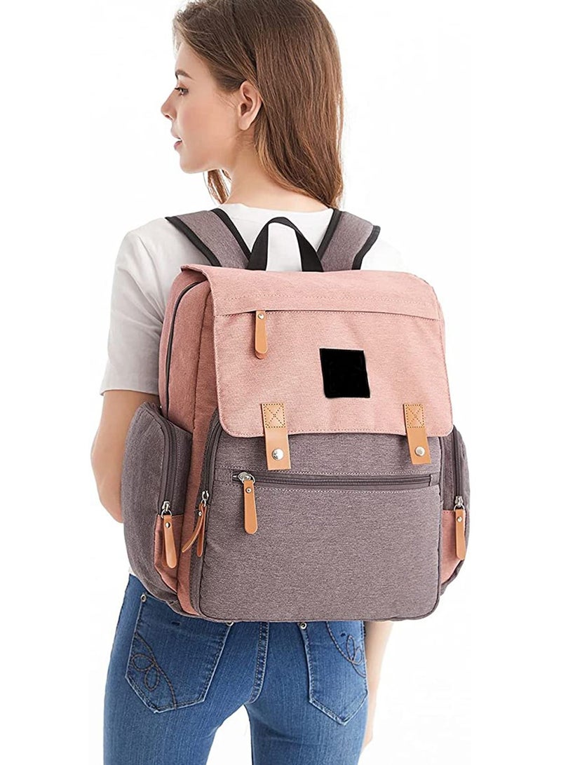 GT-Wheel Diaper Backpack, Waterproof Canvas Baby Bag with Insulated Pockets Stroller Straps Changing Pad - Image 2