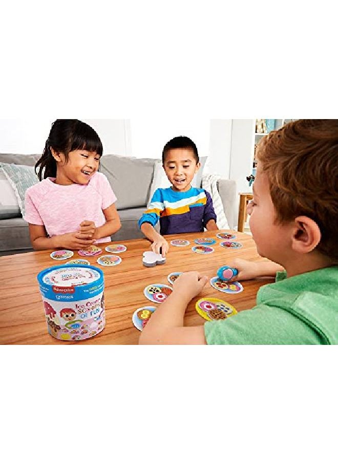 Mattel Games - Ice Cream Scoops Of Fun Kids Fisherprice Board Game With Cards Cups & Ice Cream Scooper Spinner Gift For Preschool Kids Ages 3 Years & Older - Image 1
