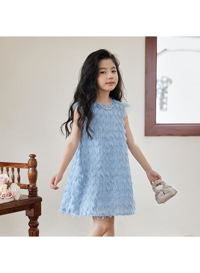 Luson Chen Da Zhu Girls' Summer Dress, Vacation Style Children's Dress, Beach Outing - Image 1