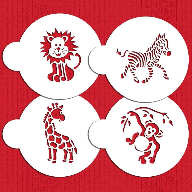 Designer Stencils C787 Jungle Animals Cookie, Beige/Semi-Transparent - Image 2