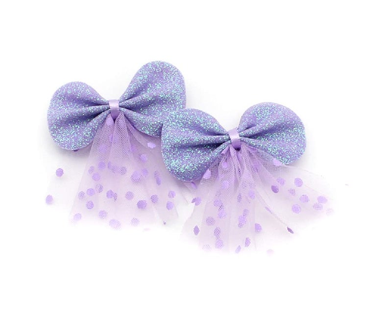 Hot&Sattion Hot & Sattion 6 Packs Baby Girl Hair Clips Polka Dotted Chiffon Glitter Non-slip Butterfly Clips Barrettes for Girls Baby Kids Children Toddlers Hair Accessories (6 packs) - Image 4