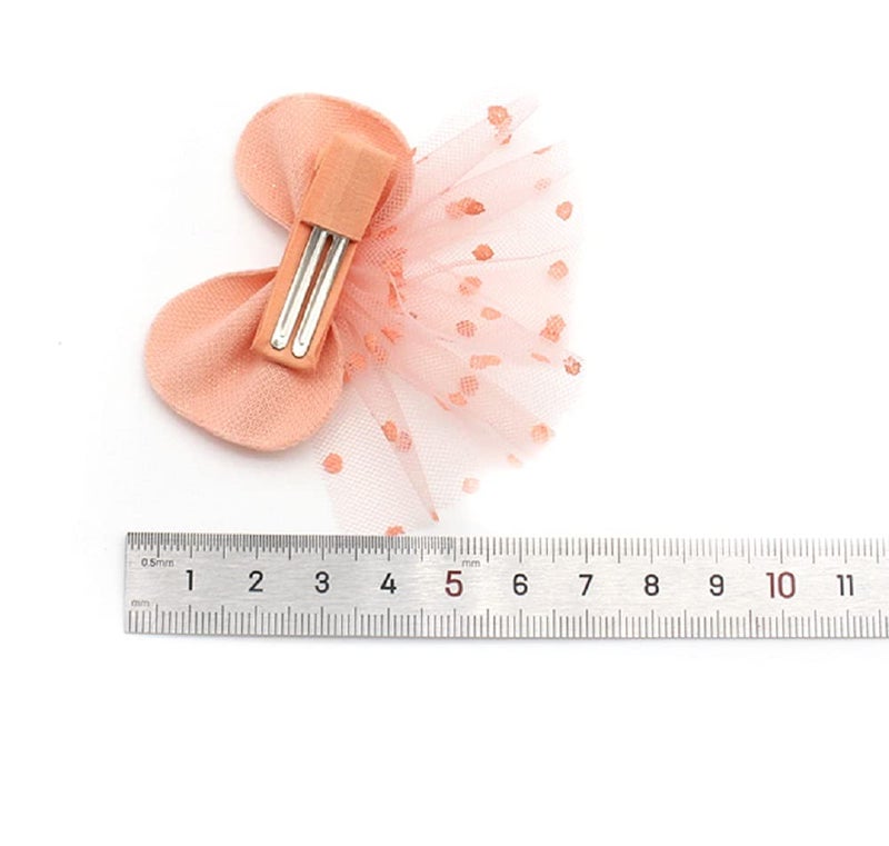 Hot&Sattion Hot & Sattion 6 Packs Baby Girl Hair Clips Polka Dotted Chiffon Glitter Non-slip Butterfly Clips Barrettes for Girls Baby Kids Children Toddlers Hair Accessories (6 packs) - Image 2