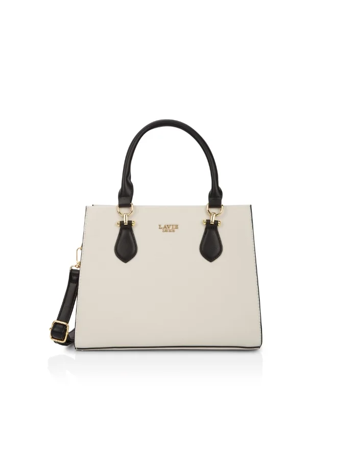 Luxe Women's Wella 3 Compartment Satchel (Off White)