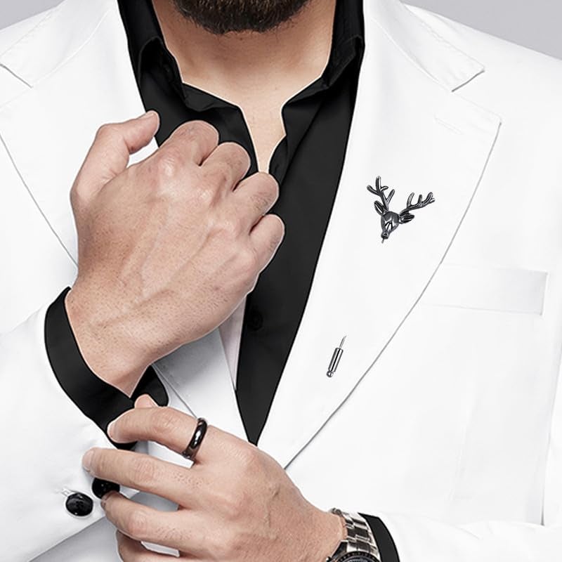Mahi Deer-Shaped Lapel Pin Brooch Suit Accessory for Mens (PABP1101013PR) - Image 2