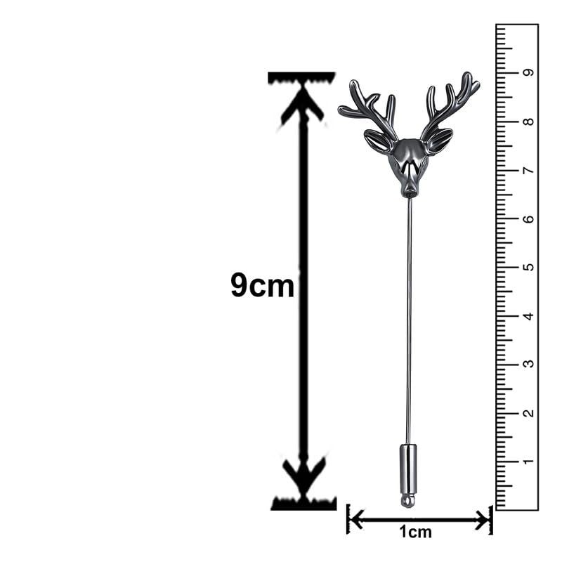 Mahi Deer-Shaped Lapel Pin Brooch Suit Accessory for Mens (PABP1101013PR) - Image 5