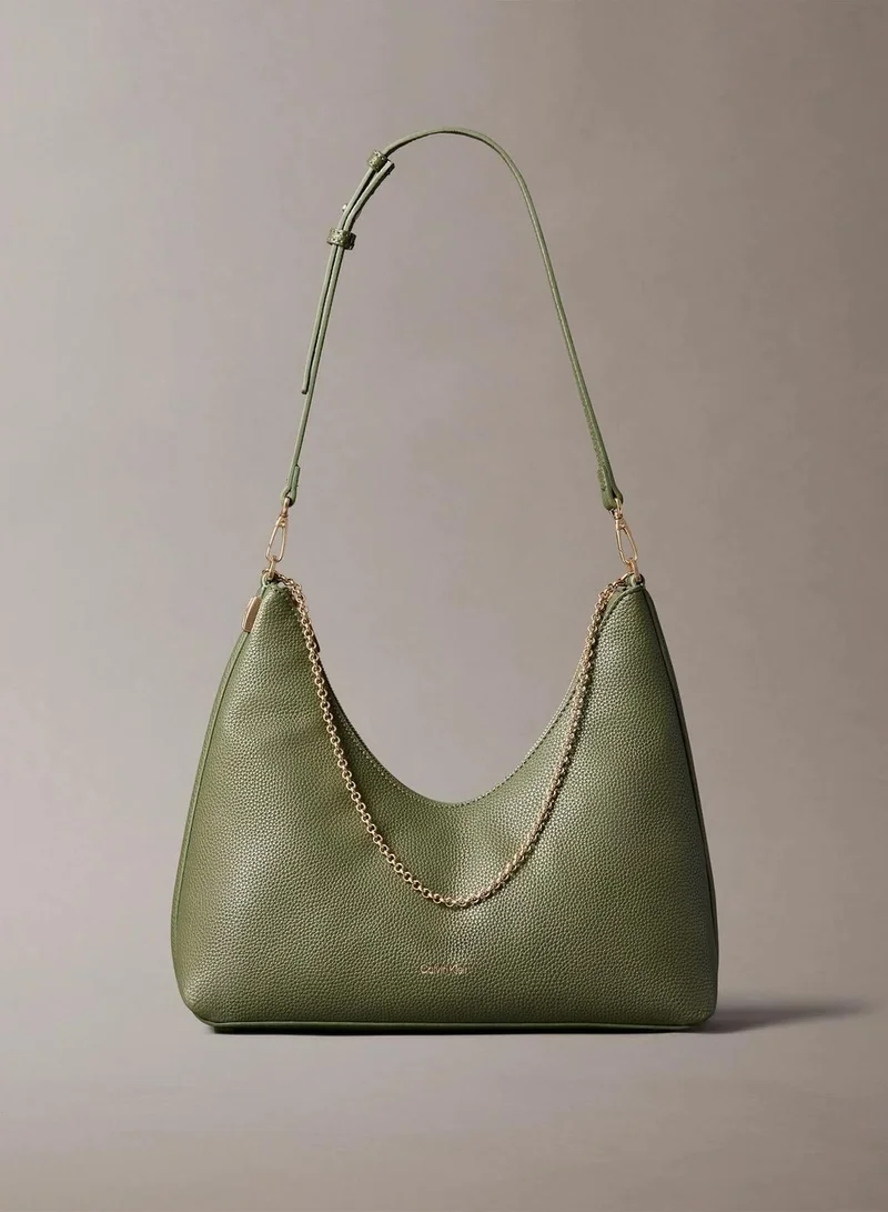 Pebbled Jewellery Chain Hobo Bag