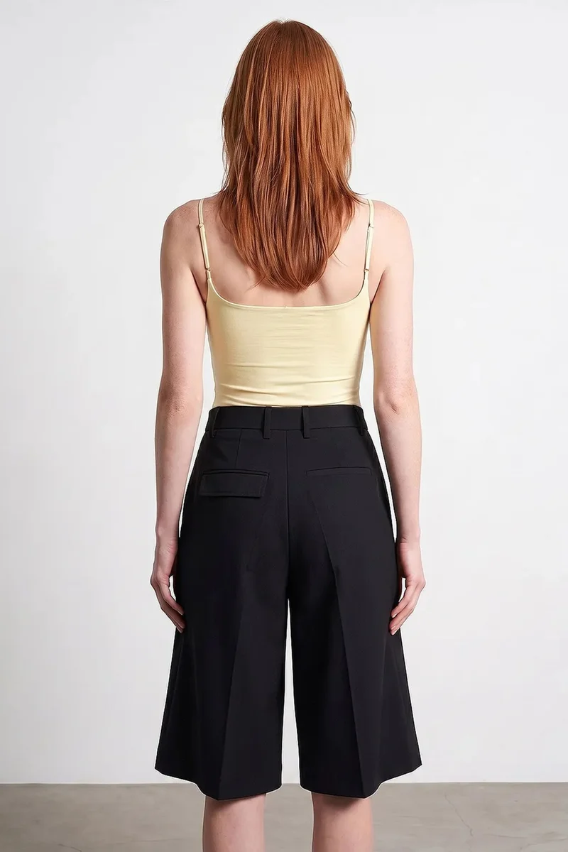Dilvin Lemon Yellow DILVIN Sleeveless Square-neck Nylon Bodysuit for Women | Best Price UAE