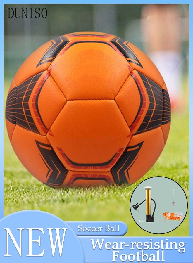 DUNISO Soccer Ball Size 4 High Quality Football for Training Playing Waterproof And Wear Resistant Football for Official Matches with Air Pump Net bag and Ball Needles Indoor Outdoor Game Soccer Ball - Image 1