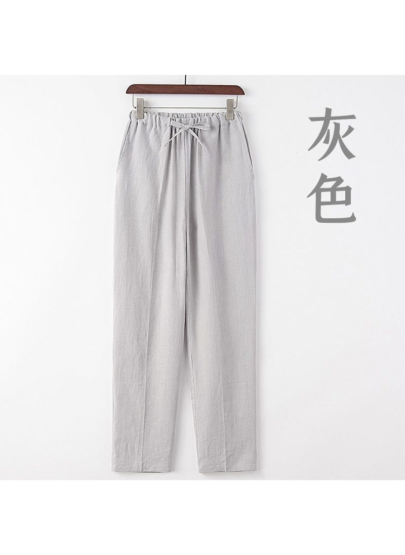 Generic - Mens Linen Pants Summer Casual Straight-Leg black - Image 1