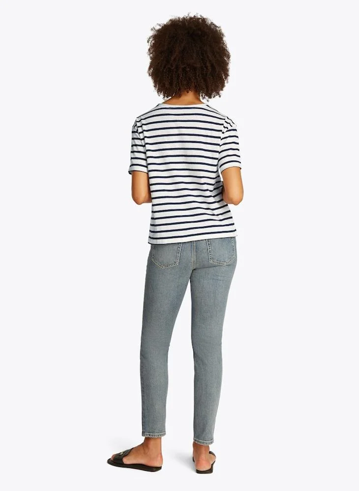 تومي هيلفيغر Striped Crew Neck T-Shirt