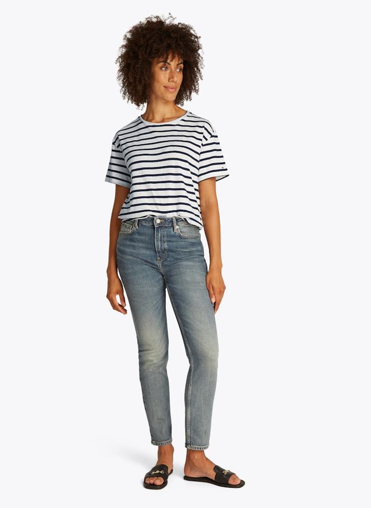 تومي هيلفيغر تيشيرت مخطط بياقة دائرية - Image 4