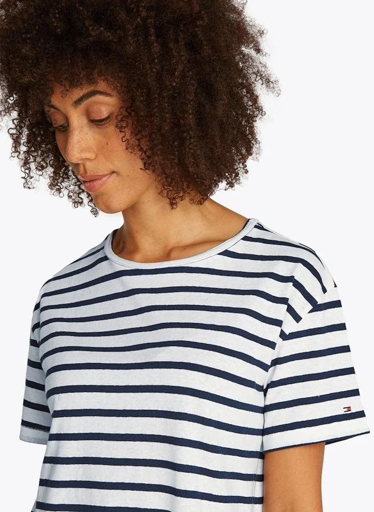 TOMMY HILFIGER  Striped Crew Neck T-Shirt for Women | Best Price UAE
