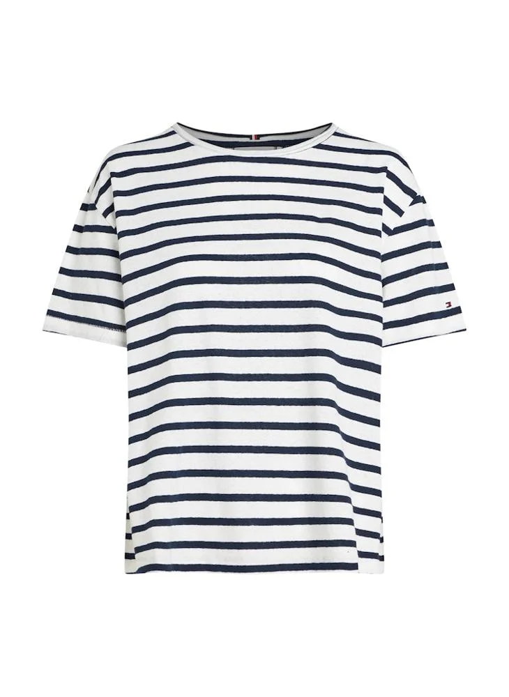 TOMMY HILFIGER  Striped Crew Neck T-Shirt for Women | Best Price UAE