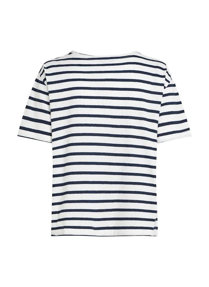 TOMMY HILFIGER  Striped Crew Neck T-Shirt for Women | Best Price UAE