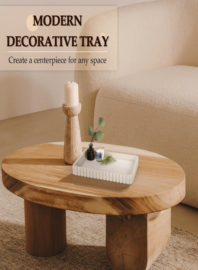 Cathyeen Concrete Decorative Tray for Coffee Table Decor, 14" Coffee Table Tray Ottoman Tray Table Centerpieces, Rectangular Modern Decorative Trays for Home Decor, Living Room, Entry, Gray - Image 3