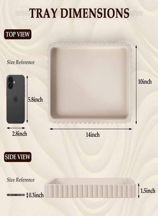 Cathyeen Concrete Decorative Tray for Coffee Table Decor, 14" Coffee Table Tray Ottoman Tray Table Centerpieces, Rectangular Modern Decorative Trays for Home Decor, Living Room, Entry, Gray - Image 4