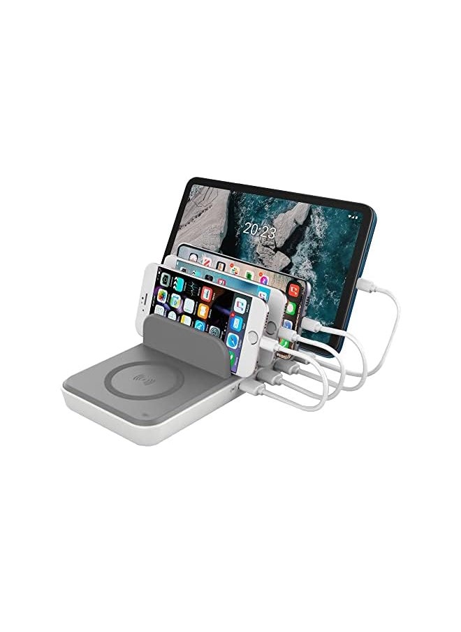 PROMASS USB Portable Charger For Multiple Devices, 5W Travel Adapter/Wireless charger, Multi Aadapter Charging Station Compatible with iPad, Tablet, Kindle, Apple iPhone 14/13/12/11  - Image 2