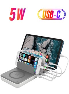 PROMASS USB Portable Charger For Multiple Devices, 5W Travel Adapter/Wireless charger, Multi Aadapter Charging Station Compatible with iPad, Tablet, Kindle, Apple iPhone 14/13/12/11  - Image 1