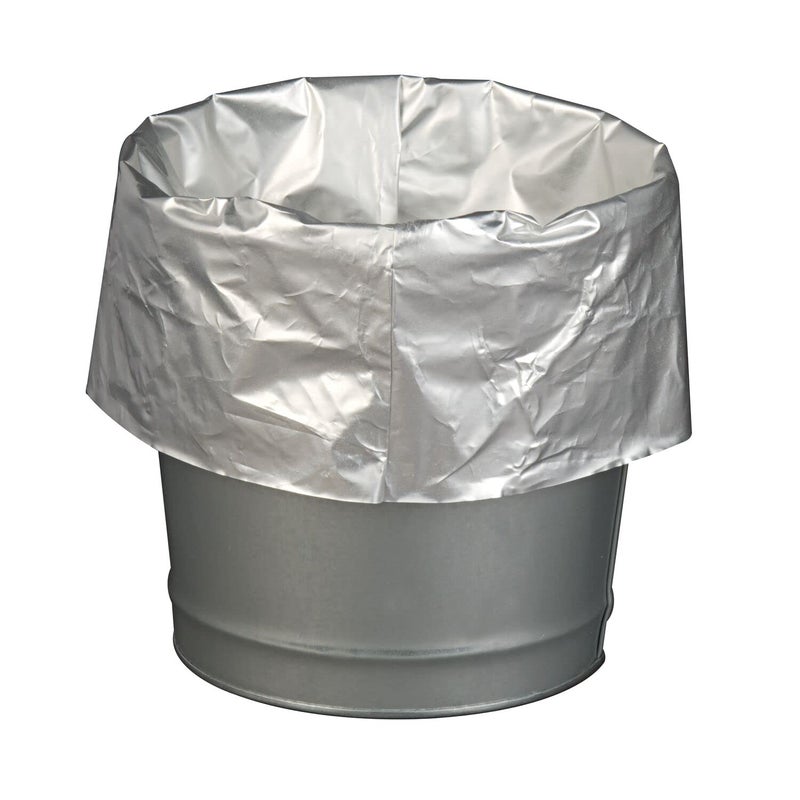 Justrite 26827 Aluminum/Polyethylene Disposable Bucket Liner with Twist-Tie, for Smoking Receptacles (Pack of 10), Gray - Image 4