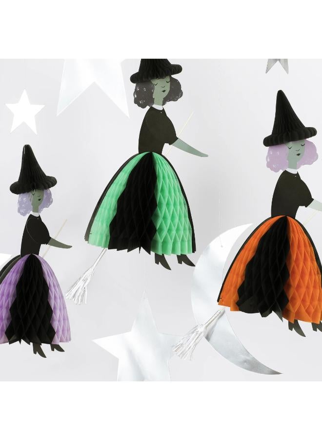 Meri Meri Flying Honeycomb Witch Decorations - Image 3