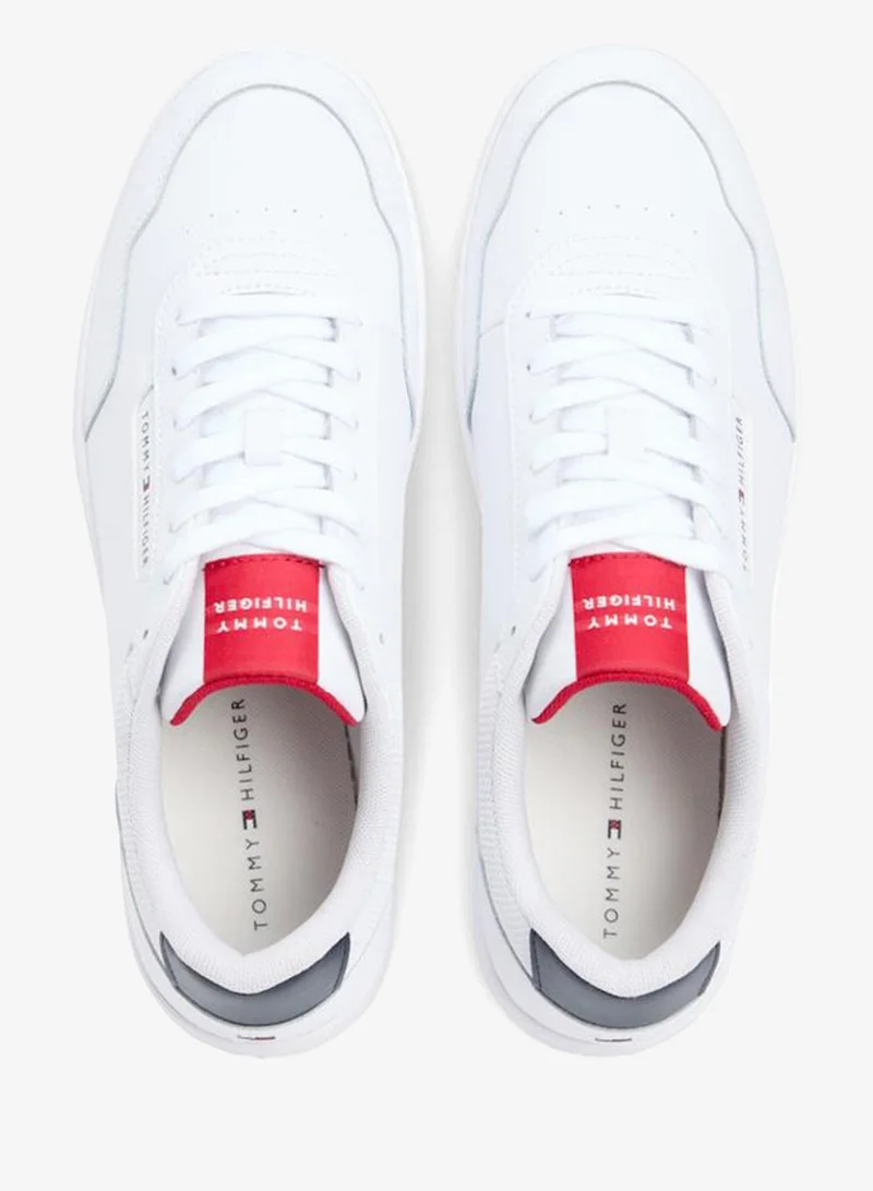 Tommy Hilfiger White Fine Cleat Basketball Sneakers With Leather for Men | Best Price UAE