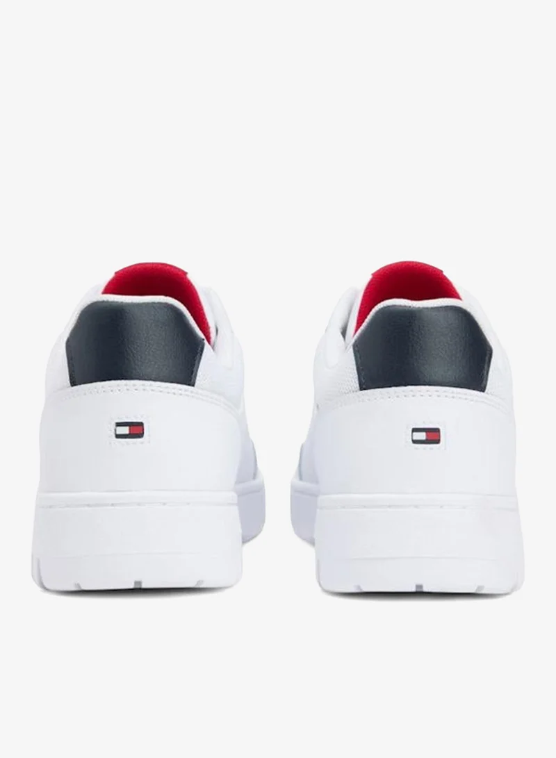 Tommy Hilfiger White Fine Cleat Basketball Sneakers With Leather for Men | Best Price UAE