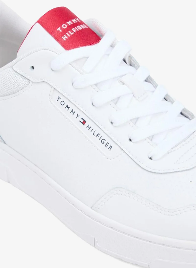 Tommy Hilfiger White Fine Cleat Basketball Sneakers With Leather for Men | Best Price UAE