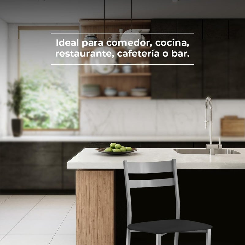 ASTIMESA Two Kitchen Chairs Backrest Black Stripes - Image 4