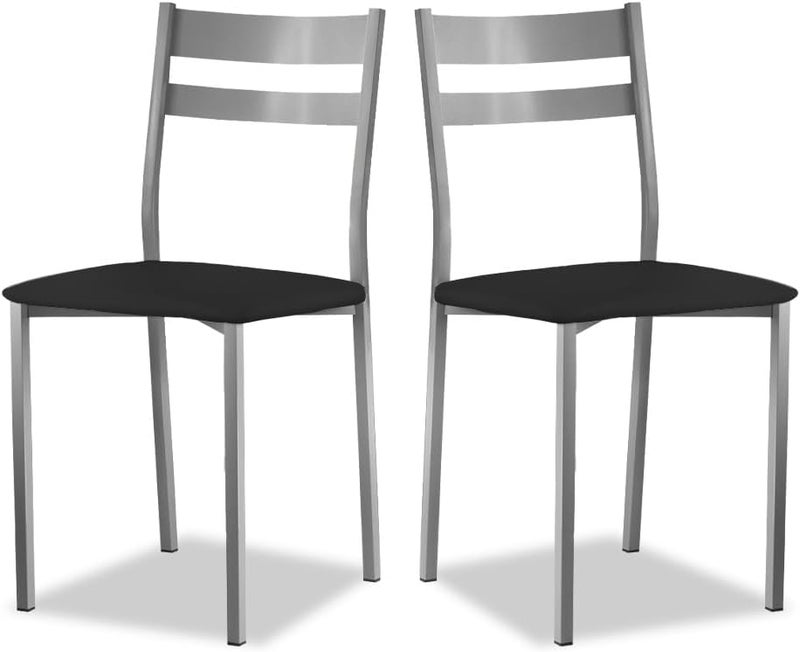 ASTIMESA Two Kitchen Chairs Backrest Black Stripes - Image 1