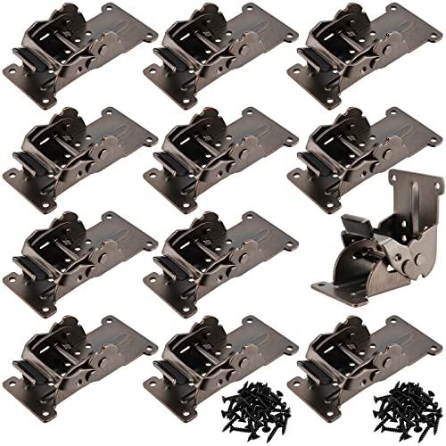 PINGEUI 12 PCS Foldable Support Bracket, 0-90-180 Degree Lock Extension Support, Self-Lock Hinge for Wall Shelf, Table, Folding Workbench, 500 lbs Max Load-Bearing Capacity - Image 1