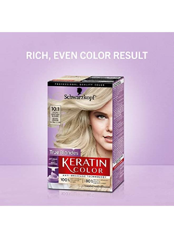 Schwarzkopf - Keratin Color Permanent Hair Color Cream 10.1 Extra Light Ash Blonde 1 Kit - Image 1