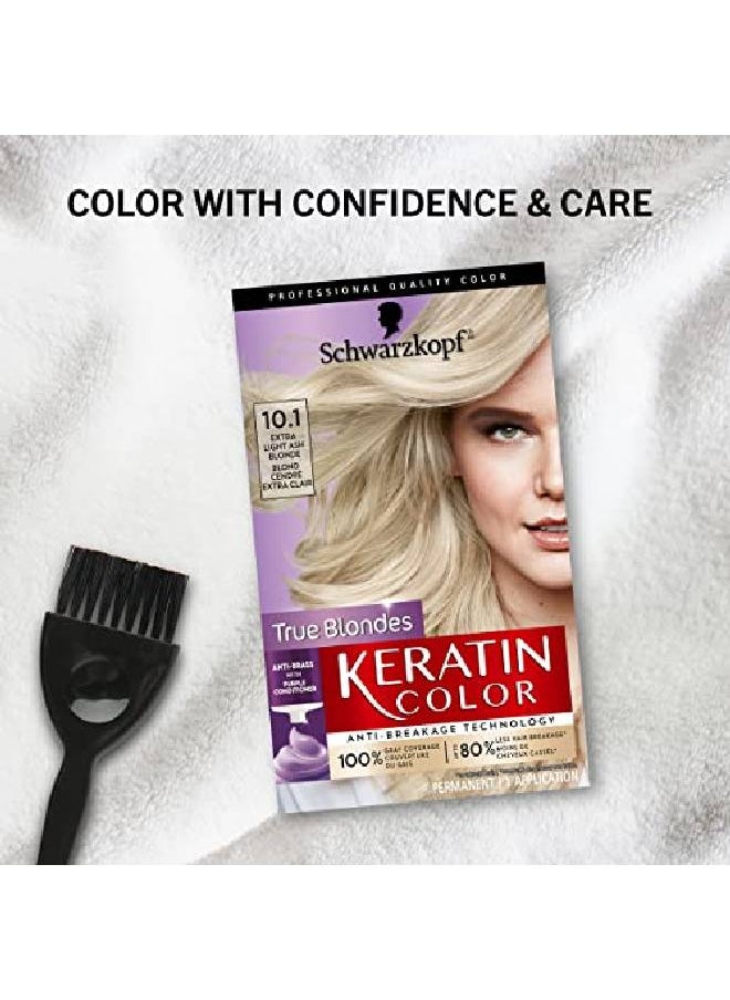 Schwarzkopf - Keratin Color Permanent Hair Color Cream 10.1 Extra Light Ash Blonde 1 Kit - Image 1