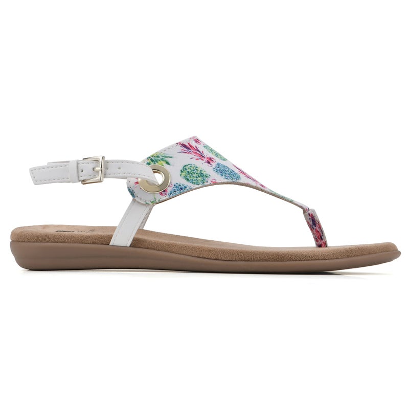 WHITE MOUNTAIN Women's London Sandal, Cornflower Rainbow/Multi/Fab, 11 M - Image 3