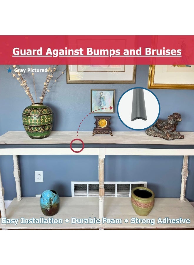 Cardinal Gates EC Edge Cushion for Baby Proofing - Edge Corner Protector Soft Foam Strip for Baby Safety – Guard Against Child Injury on Desk, Table, Bed - 12 Feet of Padding - Made in USA – Gray - Image 4