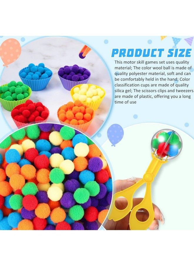 Zhanmai - 142 Pieces Fine Motor Skills Handy Scooper Set Sensory Bin Filler Includes 12 Sorting Bowls 8 Tweezers 2 Scissors Clips 120 Plush Balls For Early Education And Sorting Counting Training Development - Image 1