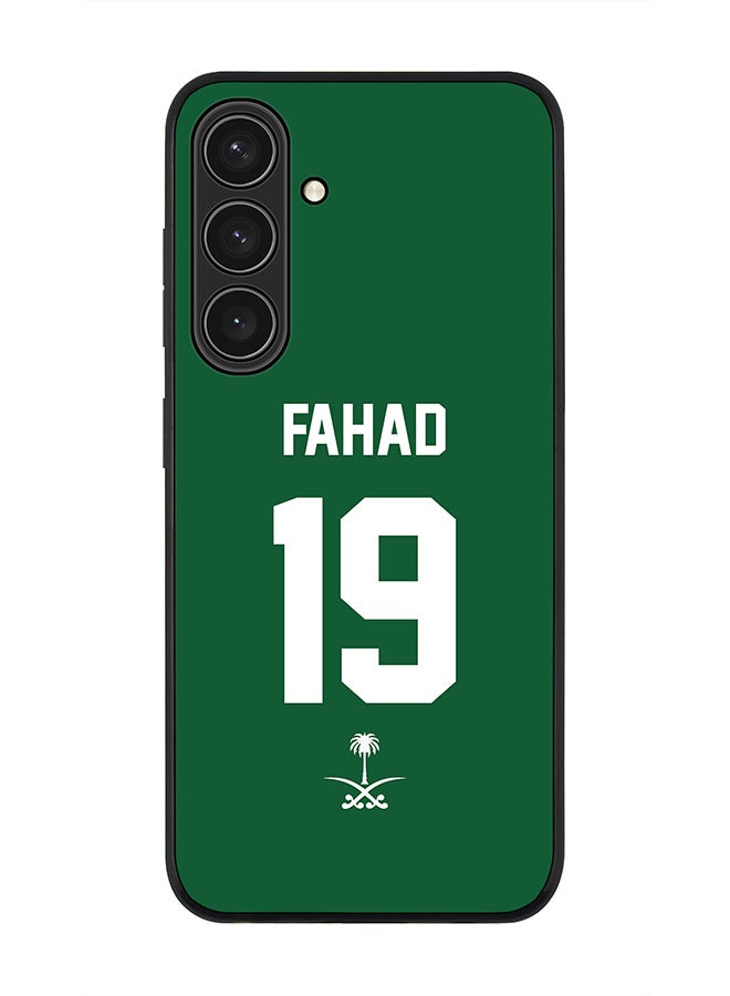 Stylizedd Rugged Black edge case for Samsung Galaxy S24 Plus, Slim fit Thin Cover- Football Team-Saudi Arabia, Player Name-Fahad - Image 1