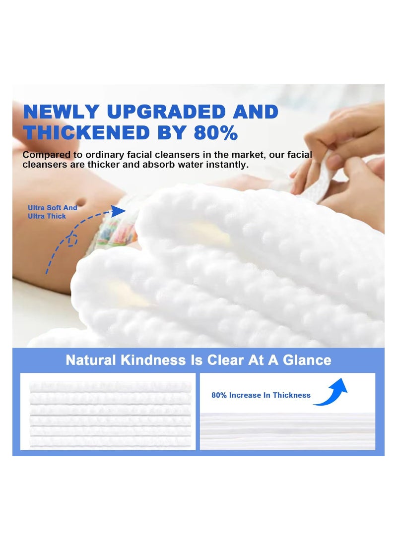 SOLARAE منشفة وجه قابلة للاستخدام مرة واحدة، 200 قطعة من مناديل الوجه القطنية الناعمة، مناديل جافة خالية من الوبر، متعددة الاستخدامات للعناية بالبشرة، مناديل المكياج، مناديل الوجه وتنظيف الوجه، تعبئة كبيرة، للبشرة الحساسة - Image 4