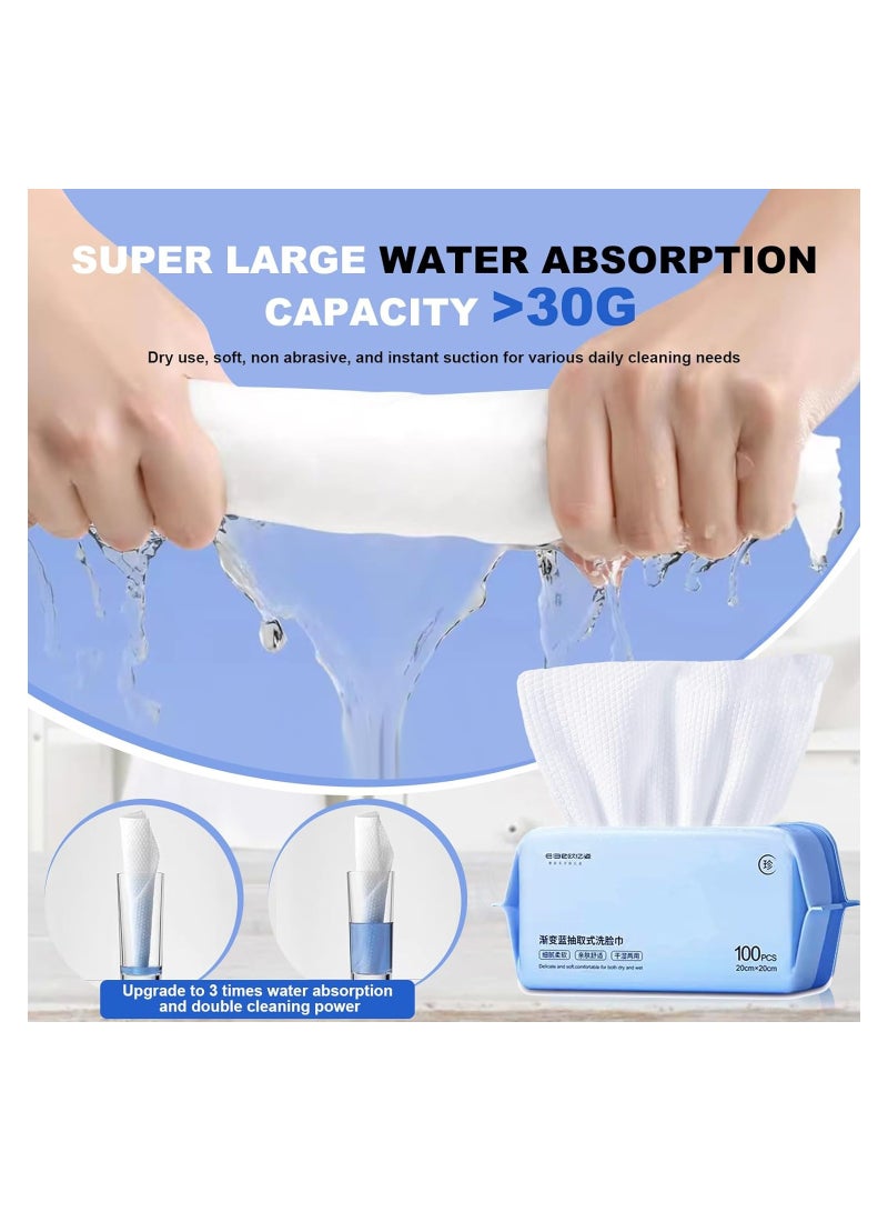 SOLARAE منشفة وجه قابلة للاستخدام مرة واحدة، 200 قطعة من مناديل الوجه القطنية الناعمة، مناديل جافة خالية من الوبر، متعددة الاستخدامات للعناية بالبشرة، مناديل المكياج، مناديل الوجه وتنظيف الوجه، تعبئة كبيرة، للبشرة الحساسة - Image 3