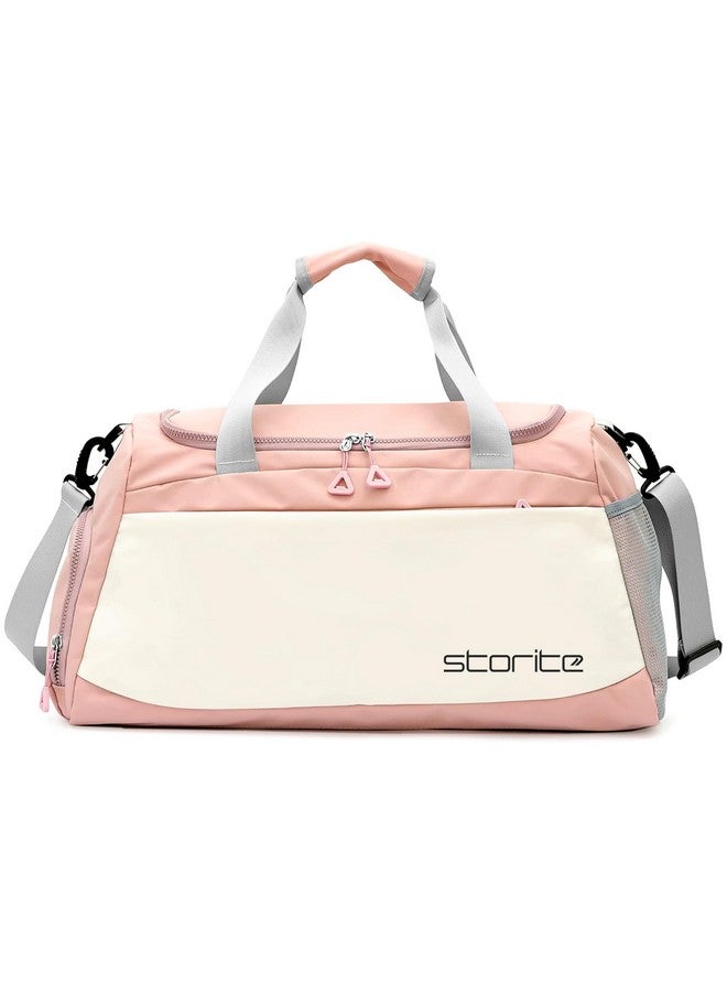 Storite Nylon 51 cms Imported Travel Duffle Bag Multi- Pocket Sports Shoulder Bag for Women with Wet Pocket & Shoe Compartment Weekender Overnight Travel Luggage Bag (Pink- 51 x 22 x 28 cm) - Image 1