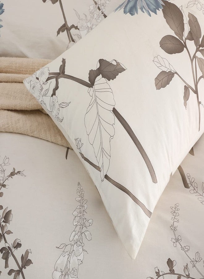 SLEEPBELLA Duvet Cover Full Size, 600 Thread Count Cotton Botanical Flowers Pattern Printed Reversible Comforter Cover - Image 4