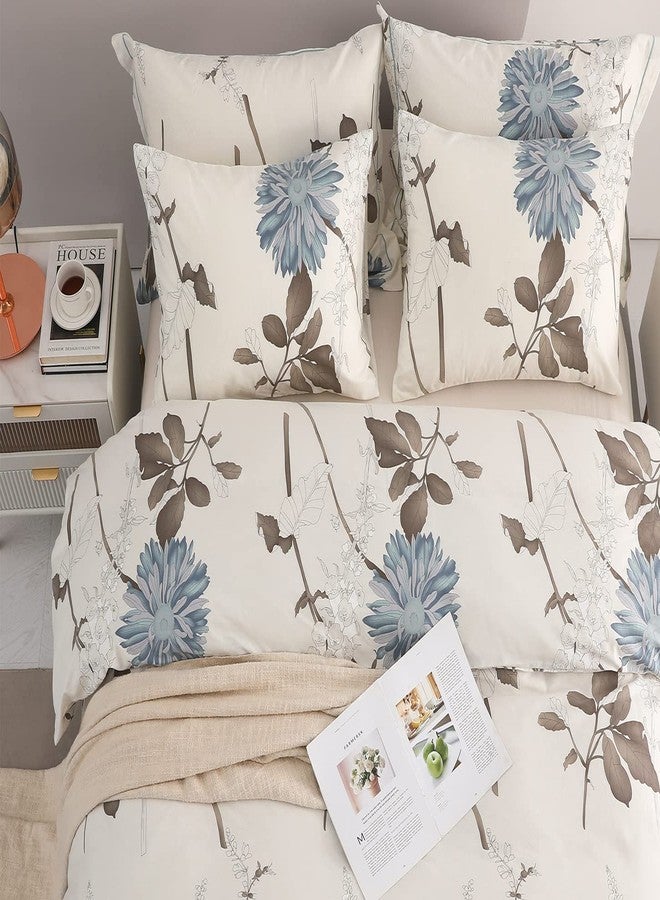 SLEEPBELLA Duvet Cover Full Size, 600 Thread Count Cotton Botanical Flowers Pattern Printed Reversible Comforter Cover - Image 3
