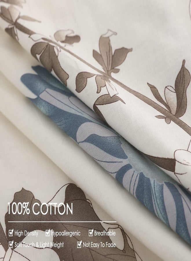 SLEEPBELLA Duvet Cover Full Size, 600 Thread Count Cotton Botanical Flowers Pattern Printed Reversible Comforter Cover - Image 5