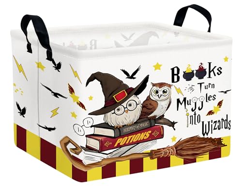 BOOHIT Large Magic Nursery Baby Basket Collapsible Kids Toy Storage Bin Gift Box Room Decor Brown Owl - Image 1
