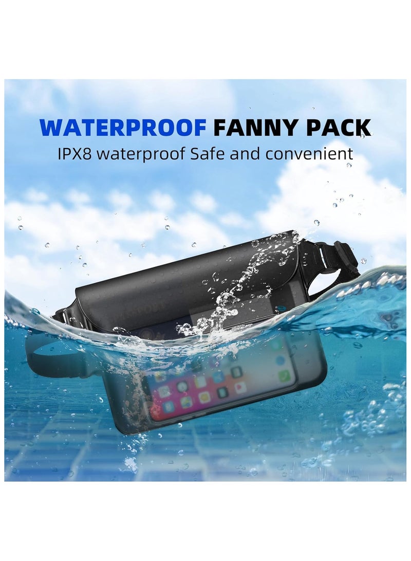 Soofam Waterproof Fanny Pack,Waterproof Phone Pouch for iPhone,IPX8 Waterproof Dry Bag for Snorkeling Beach Cruise Kayaking Pool Swimming (Phone Pouch + Waist Bag 2-Piece Set) - Image 2
