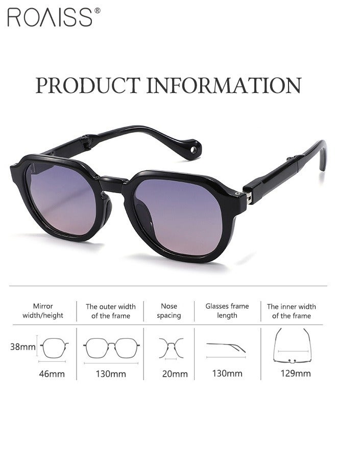 رويس نظارات شمسية دائرية مستقطبة للأطفال، حماية من الأشعة فوق البنفسجية 400، نظارات شمسية لطيفة لقضاء العطلات على الشاطئ، عدسات عالية الدقة، نظارات شمسية قابلة للطي مع صندوق محمول صغير للأولاد والبنات والأطفال من سن 3 إلى 12 عامًا - Image 3