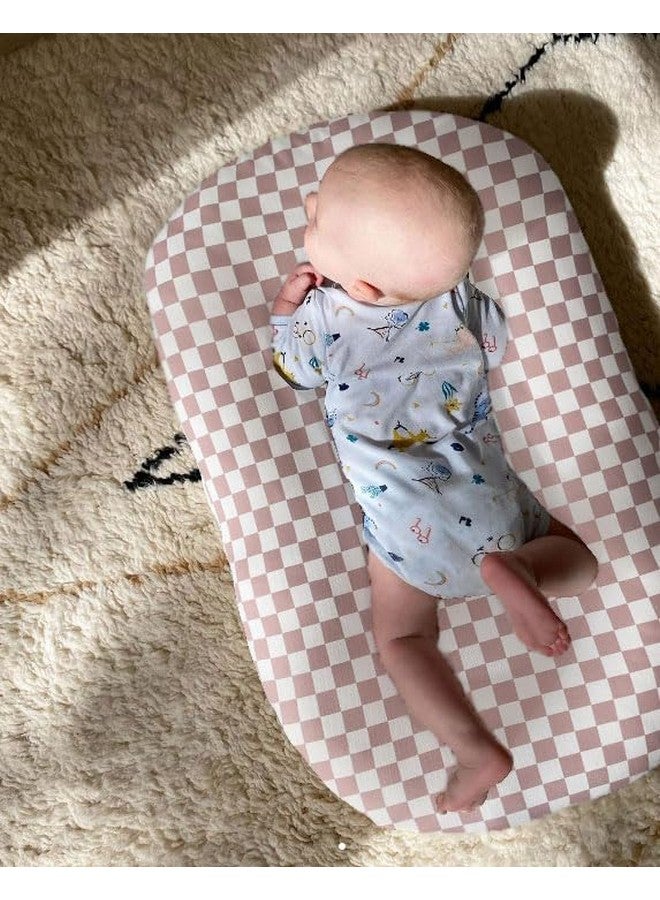 Little Jump Little Jump Cotton Baby Lounger Covers, 2 Pack, Soft Removable Slipcovers for Newborn Infant Lounger, for Girls Boys, Coffee Checkered (Coffee & Green Checkered)  - Image 1