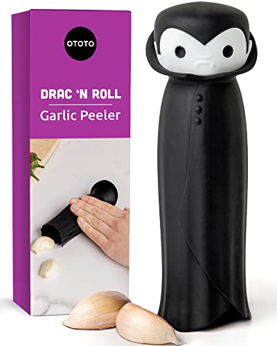 OTOTO Drac N' Roll Vampire Garlic Roller, Silicone Garlic Peeler Tube, Silicone Tube Roller for Halloween - Kitchen Gadget for Garlic, Garlic Tube, Garlic Crusher - Image 1