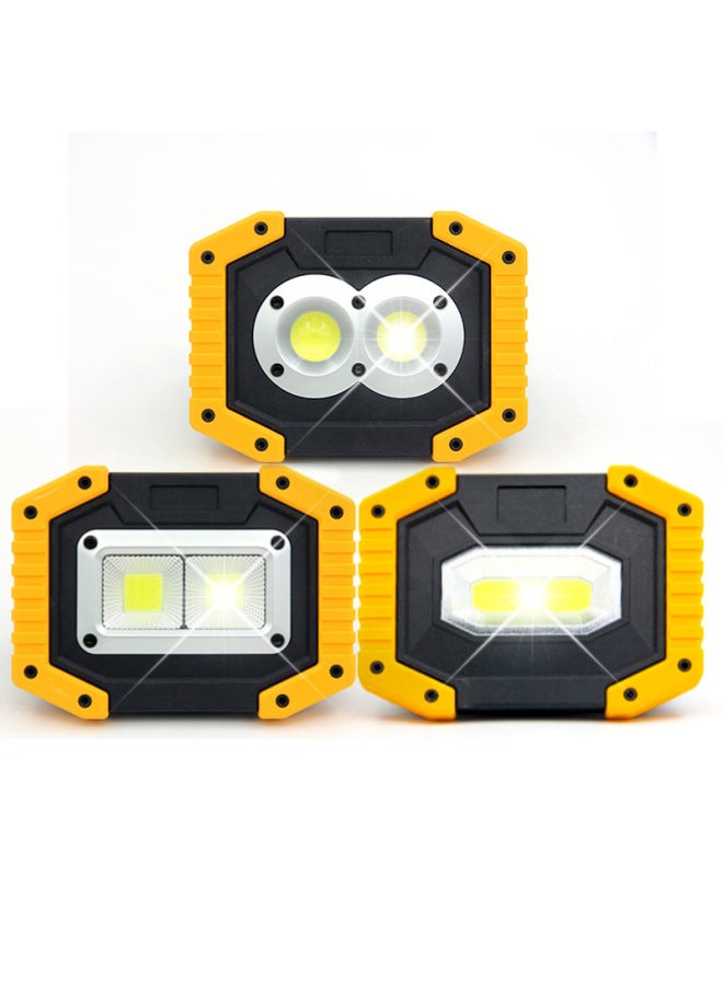 Portable Multifunctional Led Work Light Emergency Night Market Lamp High Brightness Handheld Rechargeable Spotlight-Color:W839 (yellow) - Image 5