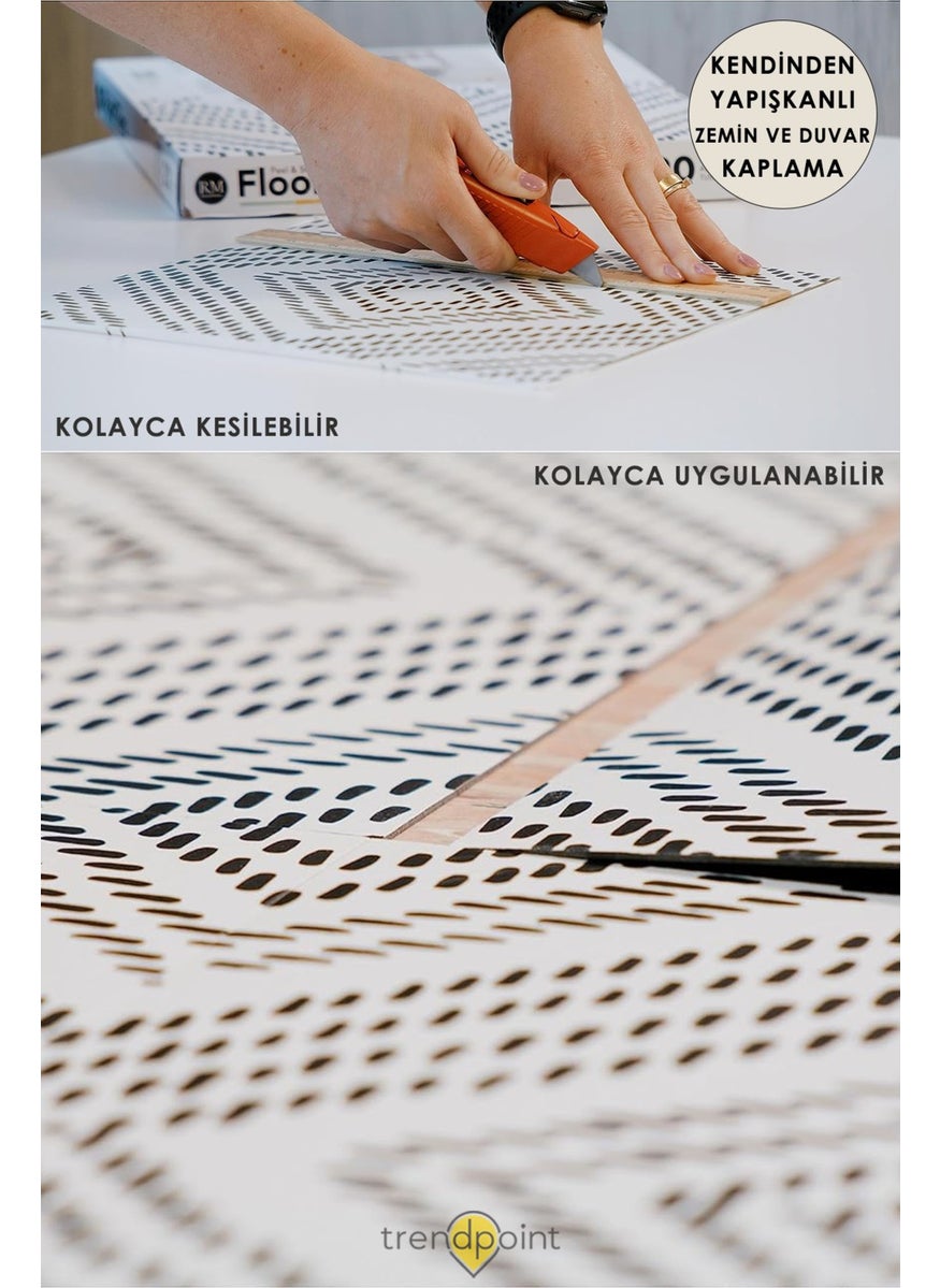Trendpoint قطعة واحدة من تغطية الأرضيات والجدران من Lvt لاصق ذاتيًا 30سم×30سم بلاط للمطبخ والحمام والمدخل  - Image 4